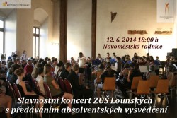 Slavnostní koncert ZUŠ Lounských s předáváním absolventských vysvědčení